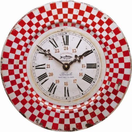 Red Check French Clock