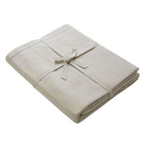 Stone rectangular hemstitch tablecloth 130 x 230cm Stone rectangular hemstitch tablecloth 130 x 230cm