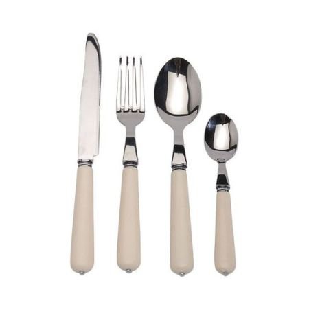 24 Piece Bistrot Cutlery Set - Ivory - French Style Cutlery Sets