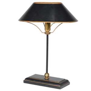 Black and gold metal table lamp with shade Black and gold metal table lamp with shade