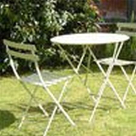 Metal Garden Furniture Set Bistro Table 96cm and 4 Chairs - Metal