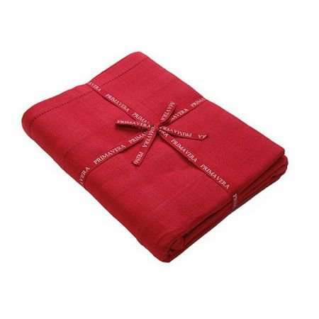Red rectangular hemstitch tablecloth 130 x 230cm