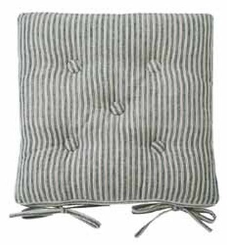 Navy ticking stripe chair pad