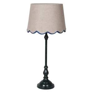 Table Lamp with Blue trim scalloped linen shade Table Lamp with Blue trim scalloped linen shade